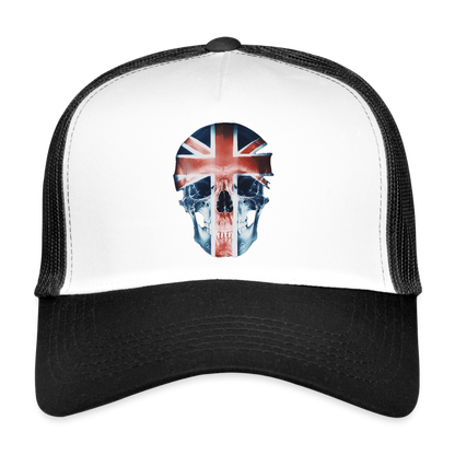 God Save the Skull, Trucker Cap - vit/svart