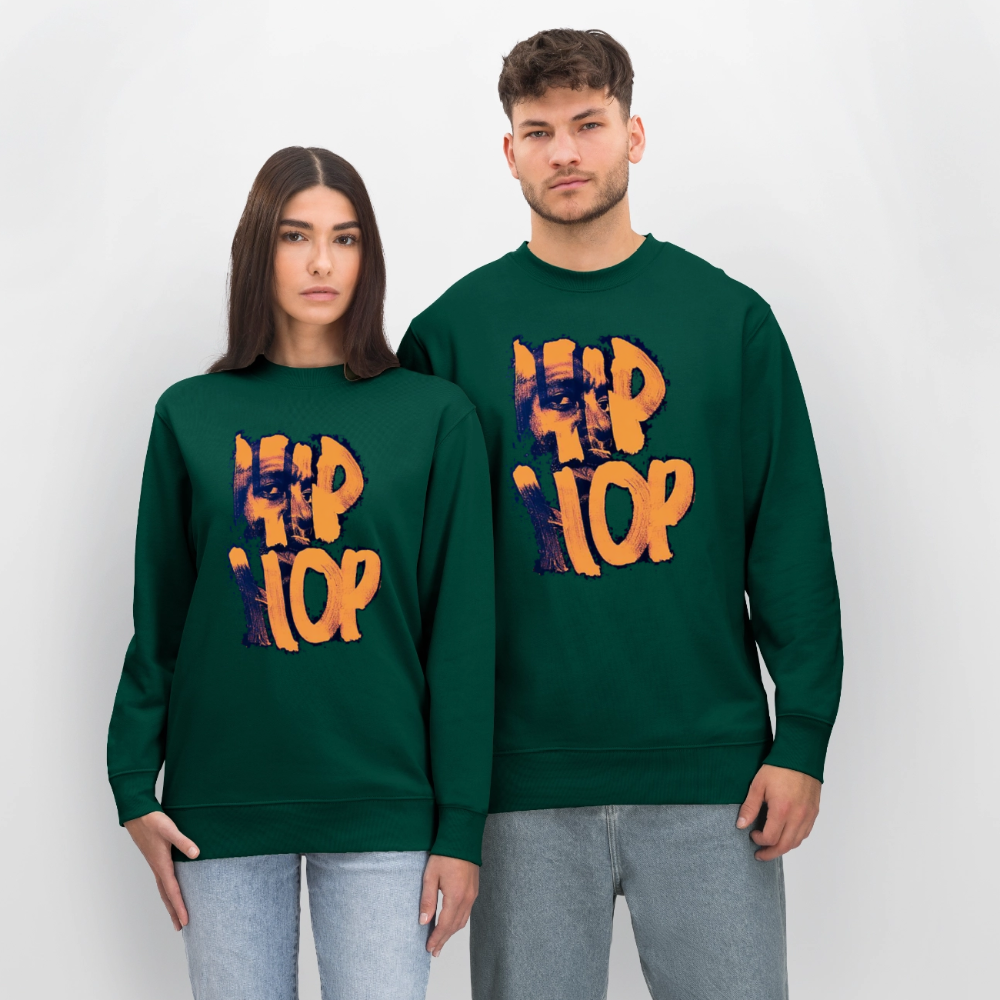 Raised on Boom Bap, Ekologisk sweatshirt CHANGER unisex från Stanley/Stella - skogsgrön