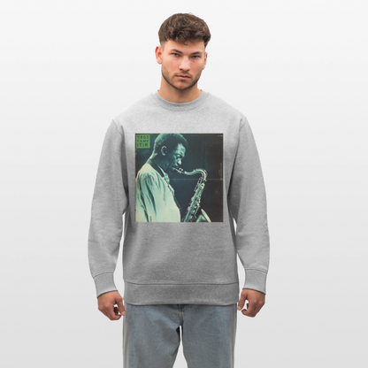 Gåtfull figur i jazzens underground, Ekologisk sweatshirt CHANGER unisex från Stanley/Stella - gråmelerad