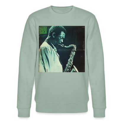 Gåtfull figur i jazzens underground, Ekologisk sweatshirt CHANGER unisex från Stanley/Stella - ljus grågrön