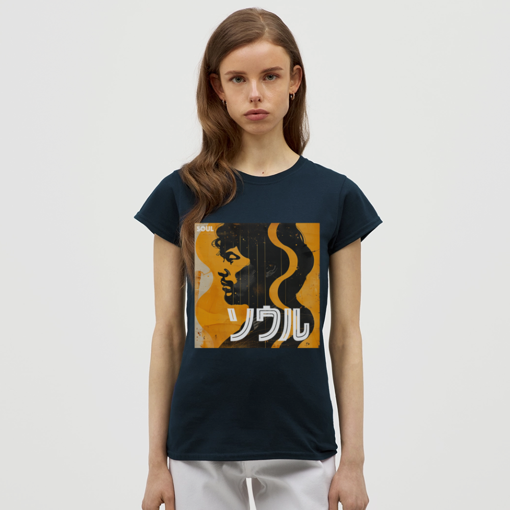 Nippon Grooves, T-shirt dam - marinblå
