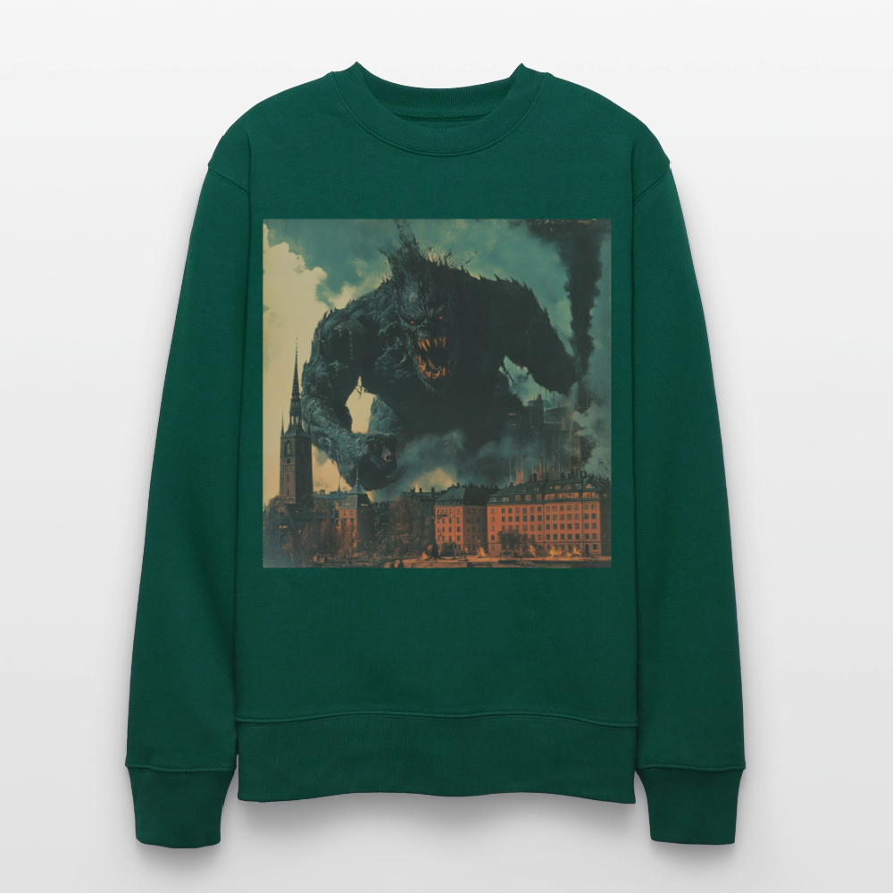 Helvetesstorm över Staden, Ekologisk sweatshirt CHANGER unisex från Stanley/Stella - skogsgrön