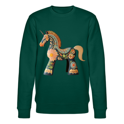 Färger av magi, Ekologisk sweatshirt CHANGER unisex från Stanley/Stella - skogsgrön