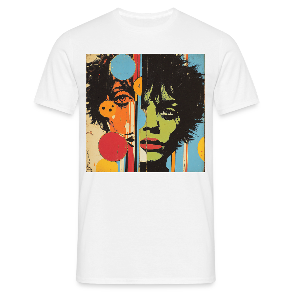 Split Faces, T-shirt herr - vit