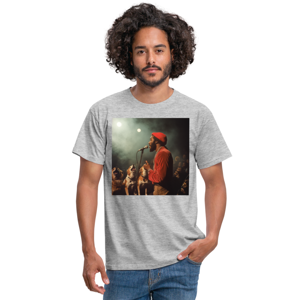 Howling at the Moon, T-shirt herr - gråmelerad