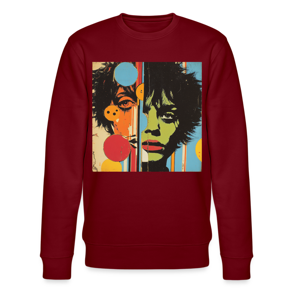 Split Faces, Ekologisk sweatshirt CHANGER unisex från Stanley/Stella - vinröd