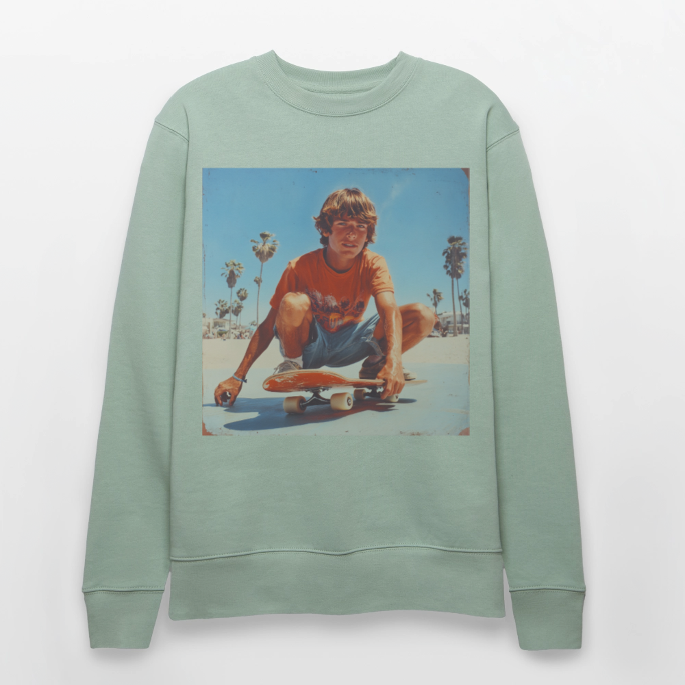 Sunset Vibes, 70s Style, Ekologisk sweatshirt CHANGER unisex från Stanley/Stella - ljus grågrön