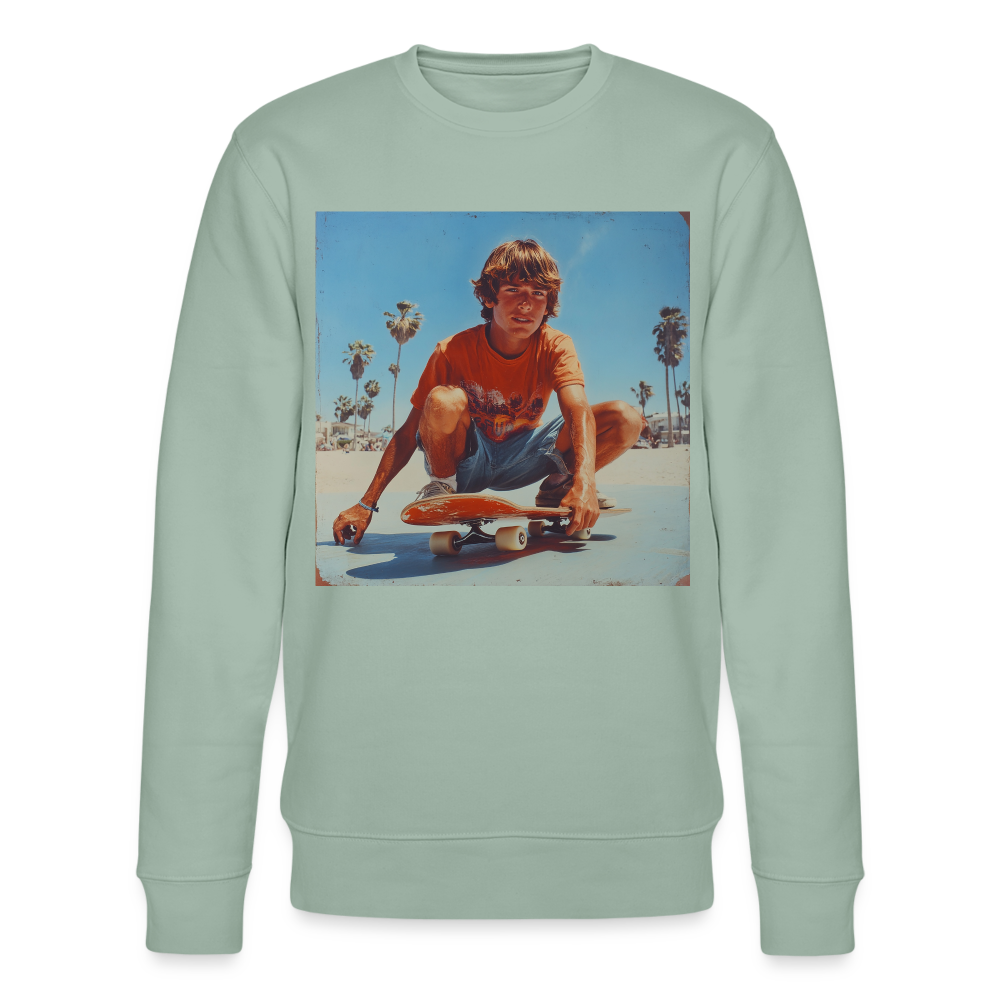 Sunset Vibes, 70s Style, Ekologisk sweatshirt CHANGER unisex från Stanley/Stella - ljus grågrön