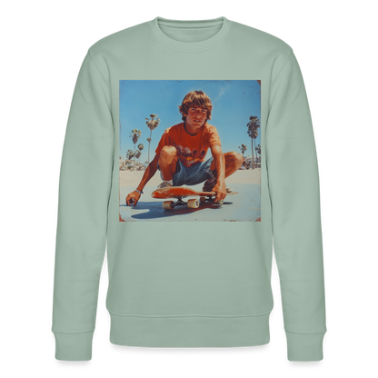 Sunset Vibes, 70s Style, Ekologisk sweatshirt CHANGER unisex från Stanley/Stella - ljus grågrön