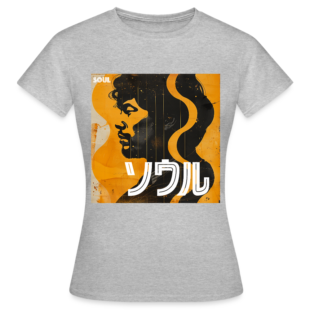 Nippon Grooves, T-shirt dam - gråmelerad