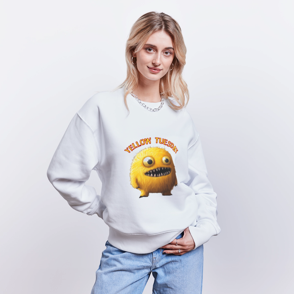 Yellow Tuesday – Funky, Not Blue, Ekologisk oversizetröja RADDER unisex från Stanley/Stella - vit