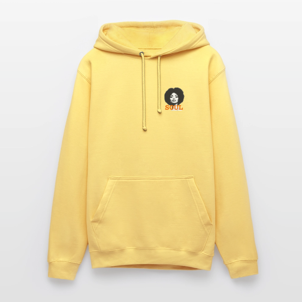 SOUL PWR, Luvtröja unisex - Litet brösttryck - citrongul