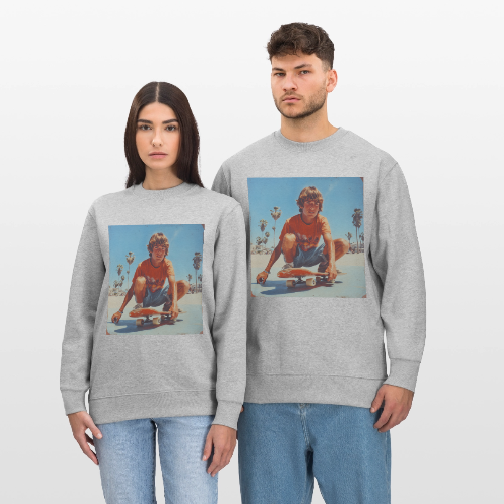 Sunset Vibes, 70s Style, Ekologisk sweatshirt CHANGER unisex från Stanley/Stella - gråmelerad