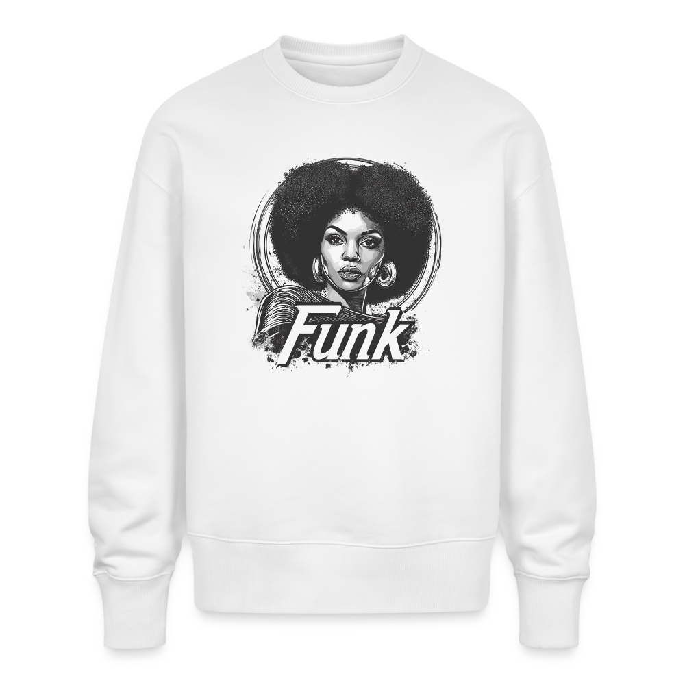Funk Queen: Power in Motion, Ekologisk oversizetröja RADDER unisex från Stanley/Stella - vit