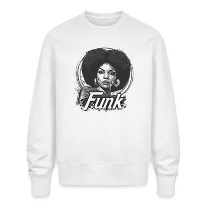 Funk Queen: Power in Motion, Ekologisk oversizetröja RADDER unisex från Stanley/Stella - vit