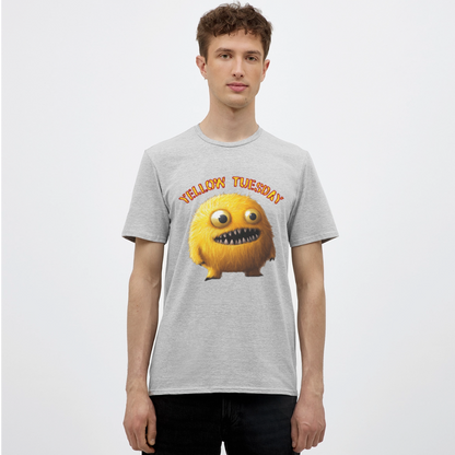 Yellow Tuesday – Funky, Not Blue, T-shirt herr - gråmelerad