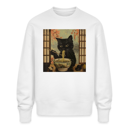 Ramenkatt, Ekologisk oversizetröja RADDER unisex från Stanley/Stella - vit
