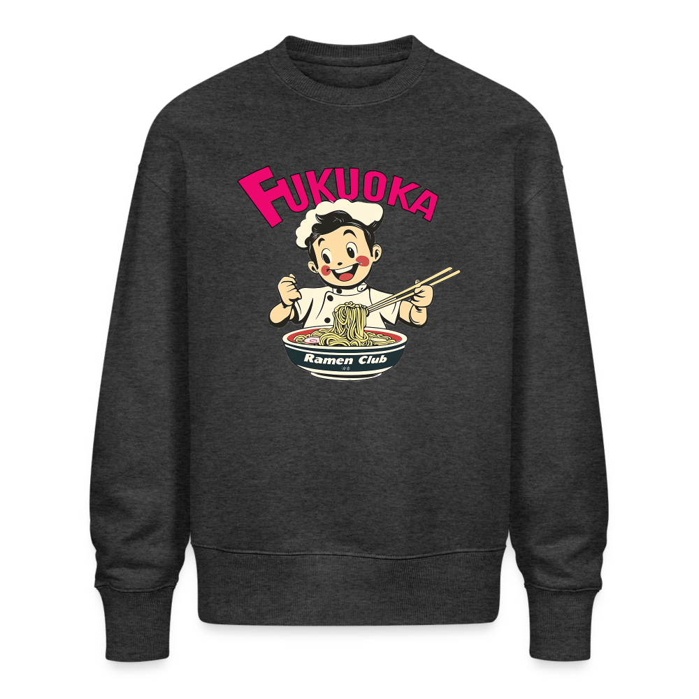 Fukuoka Ramen Club, Ekologisk oversizetröja RADDER unisex från Stanley/Stella - mörkgråmelerad