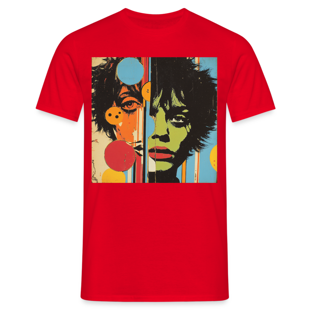 Split Faces, T-shirt herr - röd