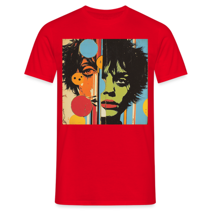 Split Faces, T-shirt herr - röd