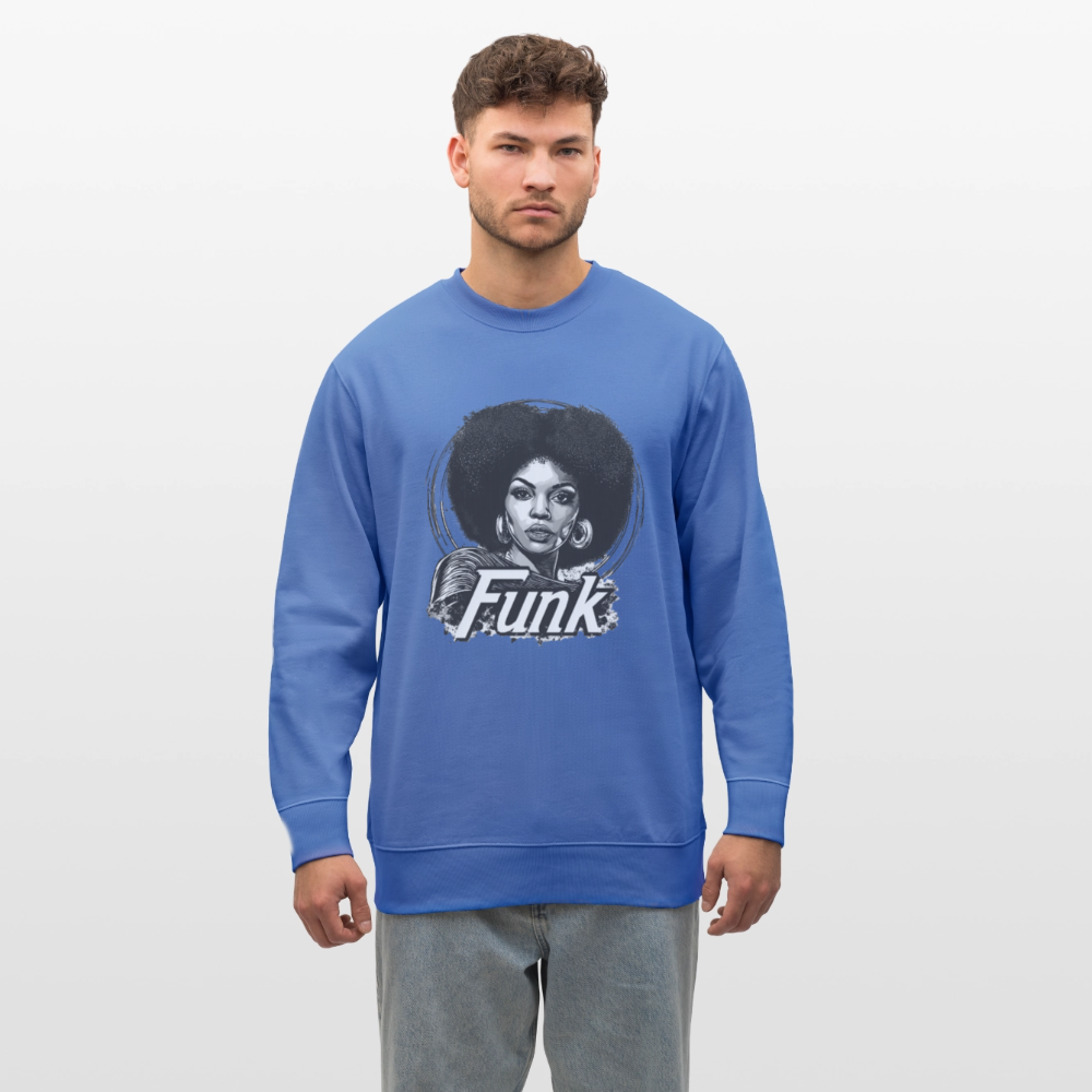 Funk Queen: Power in Motion (transparent bakgrund), Ekologisk sweatshirt CHANGER unisex från Stanley/Stella - blå