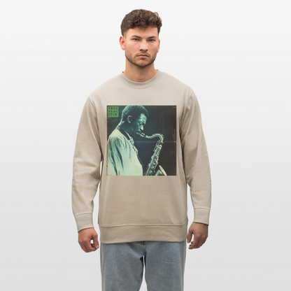 Gåtfull figur i jazzens underground, Ekologisk sweatshirt CHANGER unisex från Stanley/Stella - beige