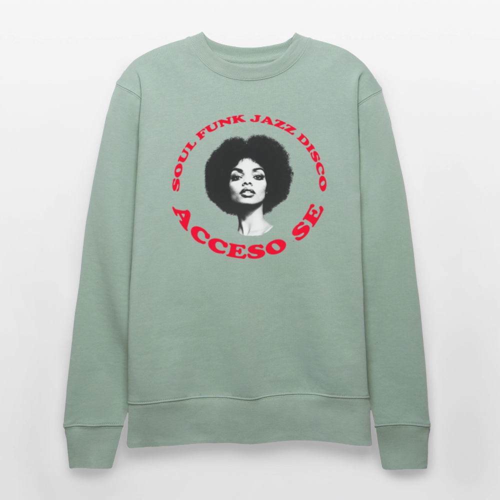 Where Music Lives – Powered by Acceso Family, Ekologisk sweatshirt CHANGER unisex från Stanley/Stella - ljus grågrön
