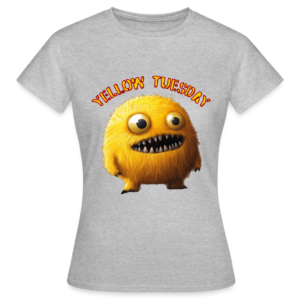 Yellow Tuesday – Funky, Not Blue, T-shirt dam - gråmelerad