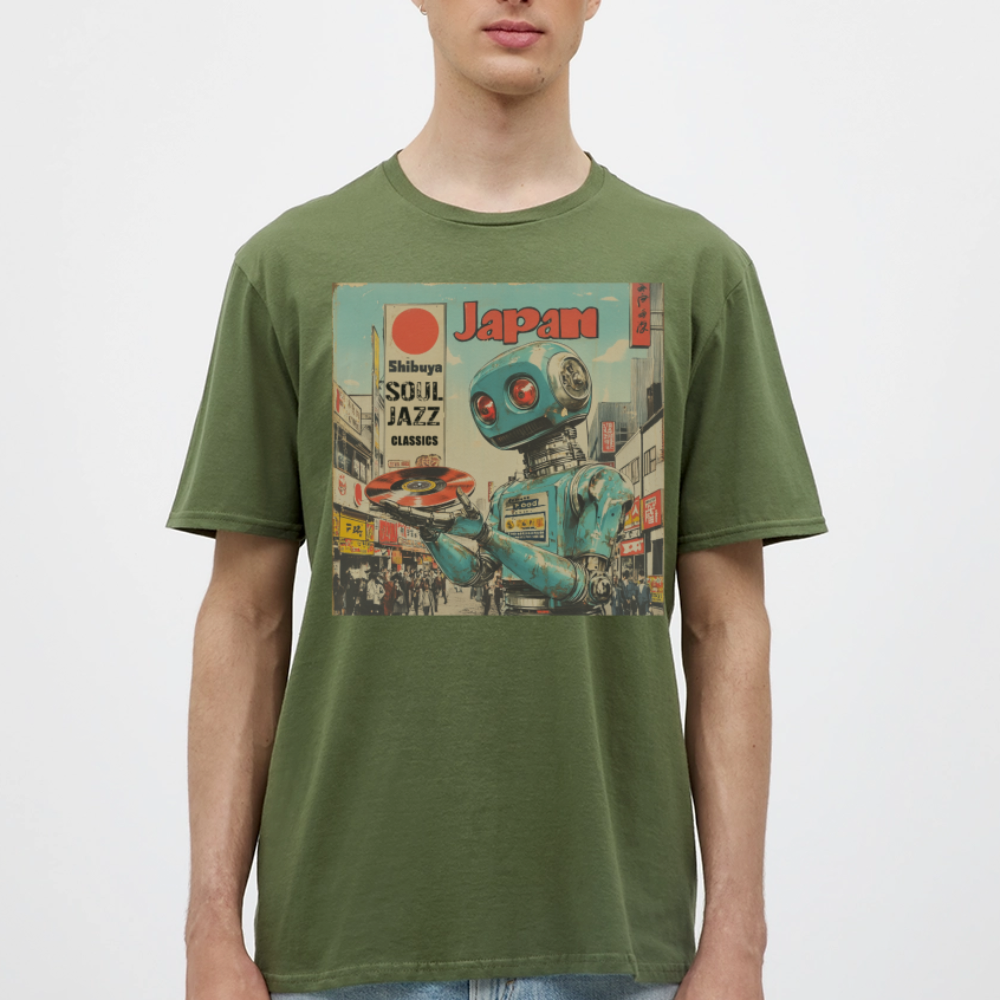 Shibuya Soul Jazz Classics, T-shirt herr - Militärgrön