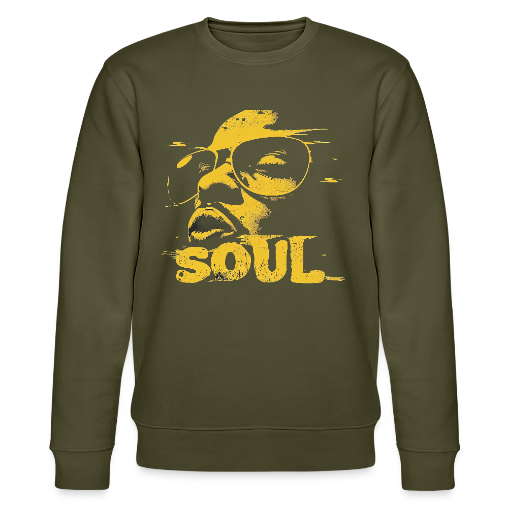 Funky Soul sweatshirt i kaki — funk och soul streetwear från Acceso
