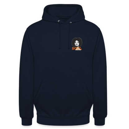 SOUL PWR, Luvtröja unisex - Litet brösttryck - marinblå