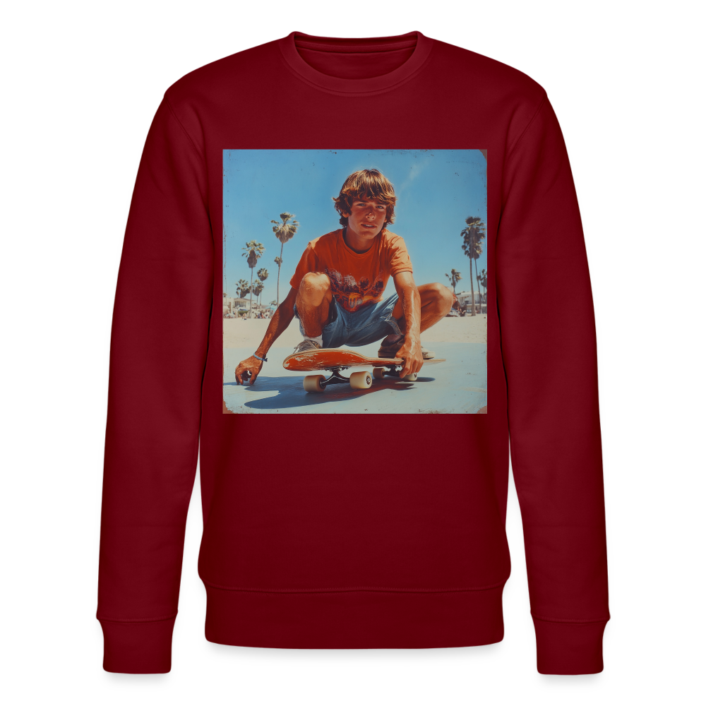 Sunset Vibes, 70s Style, Ekologisk sweatshirt CHANGER unisex från Stanley/Stella - vinröd