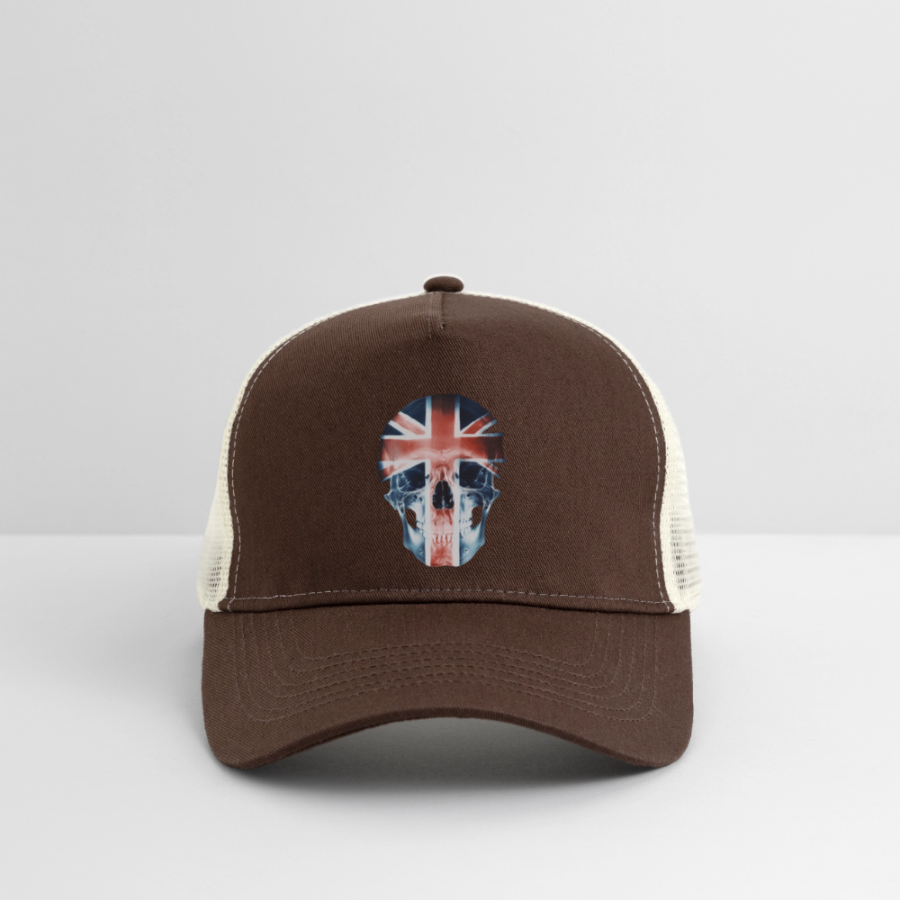God Save the Skull, Trucker Cap - brun/beige