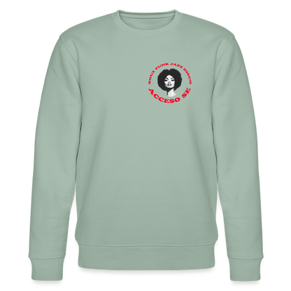 Where Music Lives – Powered by Acceso Family (small print), Ekologisk sweatshirt CHANGER unisex från Stanley/Stella - ljus grågrön
