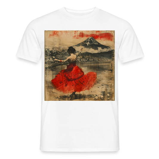 Flamenco i Solens Land, T-shirt herr - vit