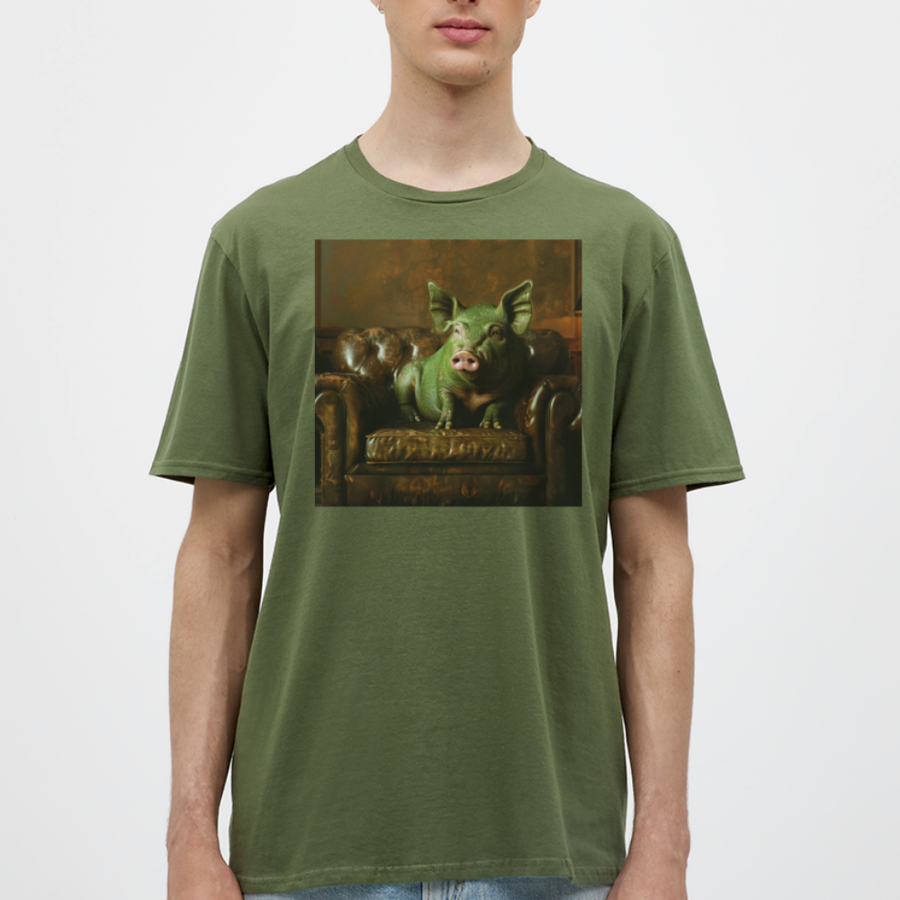 Grön Elegans, T-shirt herr - Militärgrön