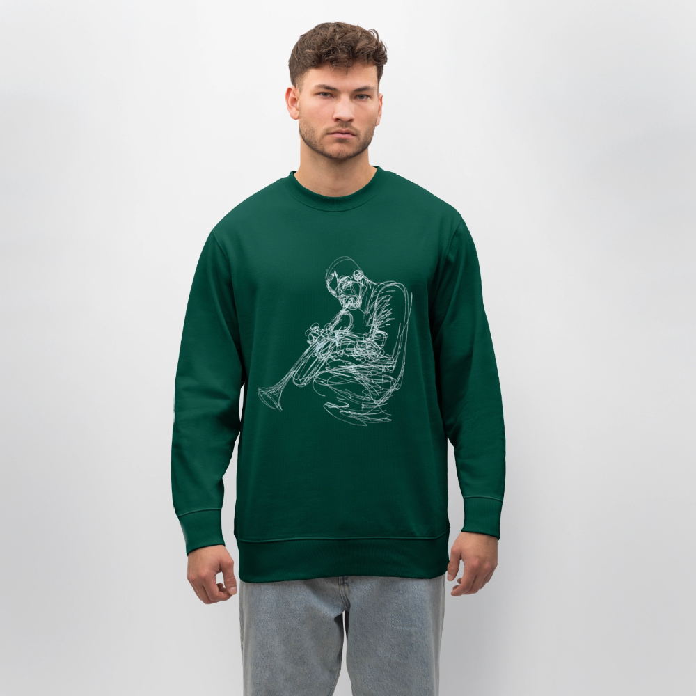 Contours of Jazz, Ekologisk sweatshirt CHANGER unisex från Stanley/Stella - skogsgrön