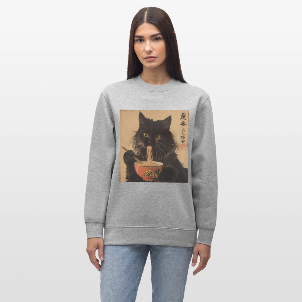 Kejsarens Katt och Ramens Hemlighet, Ekologisk sweatshirt CHANGER unisex från Stanley/Stella - gråmelerad