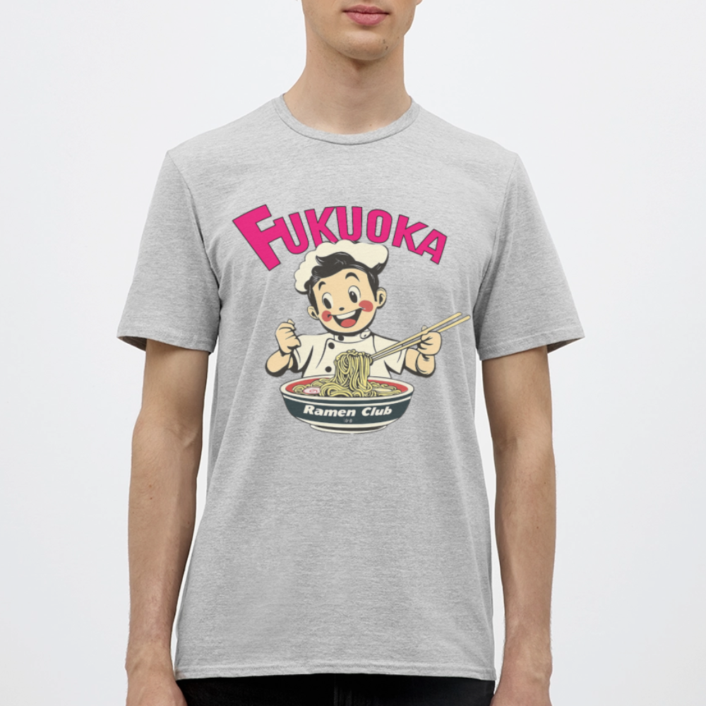 Fukuoka Ramen Club, T-shirt herr - gråmelerad