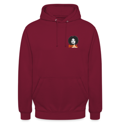 SOUL PWR, Luvtröja unisex - Litet brösttryck - bordeaux