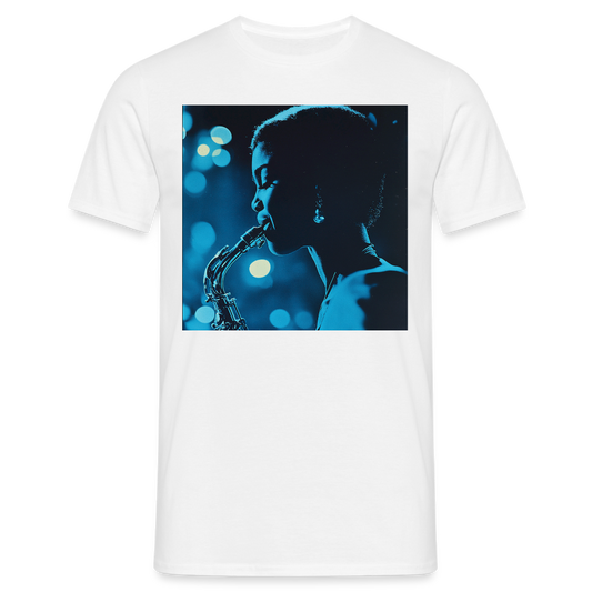 Blå toner i skymningen, T-shirt herr - vit