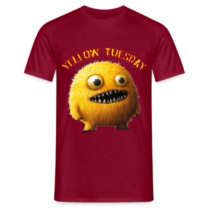 Yellow Tuesday – Funky, Not Blue, T-shirt herr - tegelröd