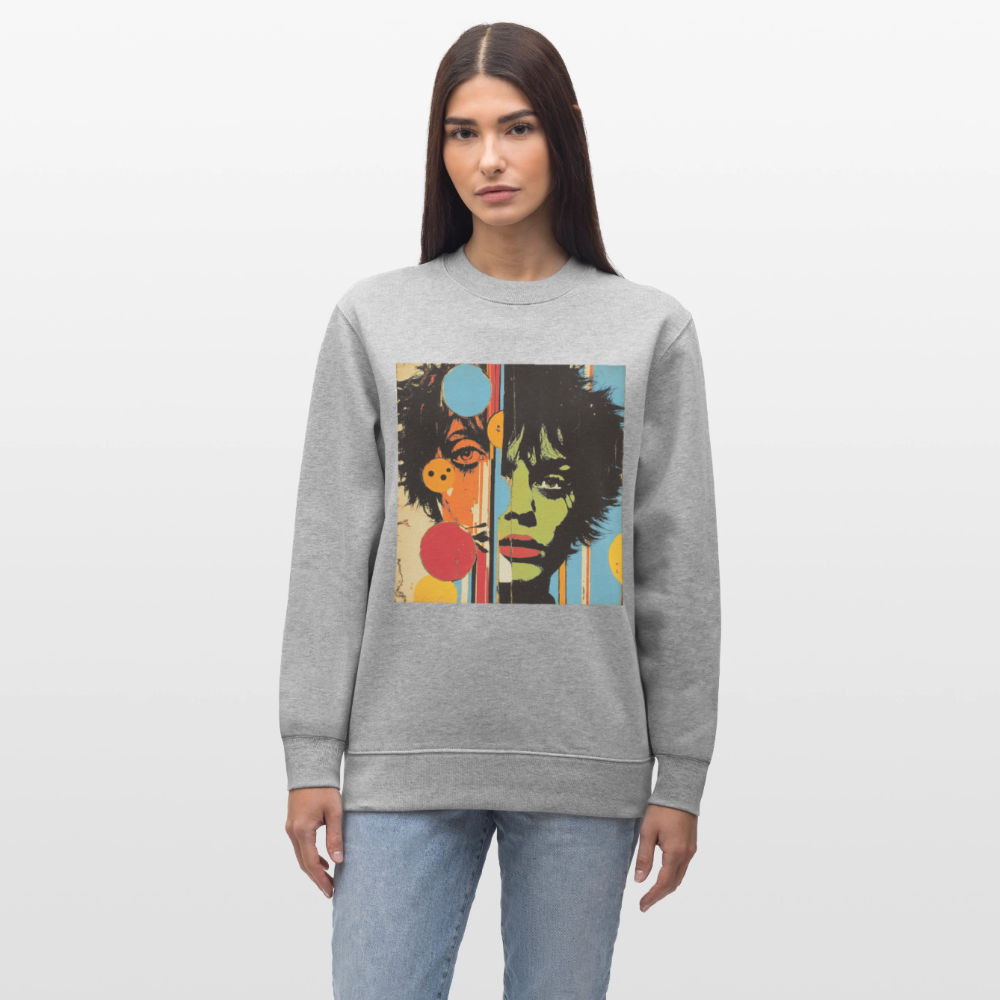 Split Faces, Ekologisk sweatshirt CHANGER unisex från Stanley/Stella - gråmelerad