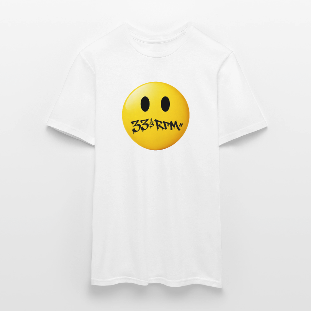 Turntable Grin, T-shirt unisex - vit