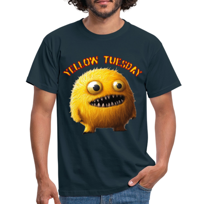 Yellow Tuesday – Funky, Not Blue, T-shirt herr - marinblå