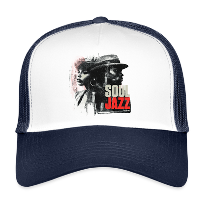 Soul Jazz Experience, Trucker Cap - vit/marinblå