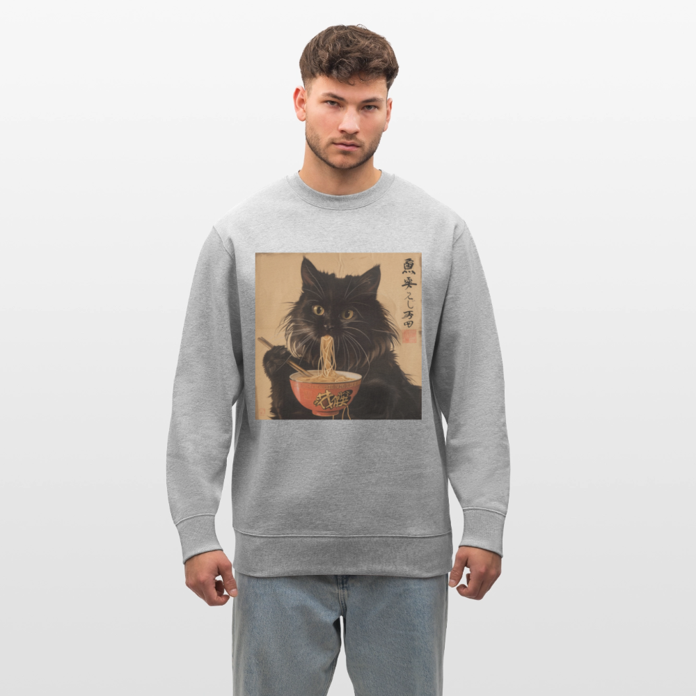 Kejsarens Katt och Ramens Hemlighet, Ekologisk sweatshirt CHANGER unisex från Stanley/Stella - gråmelerad