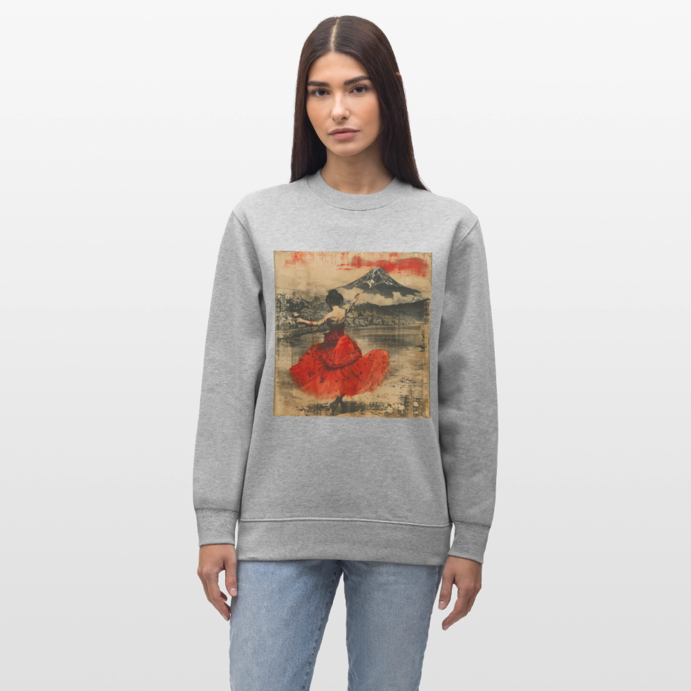 Flamenco i Solens Land, Ekologisk sweatshirt CHANGER unisex från Stanley/Stella - gråmelerad