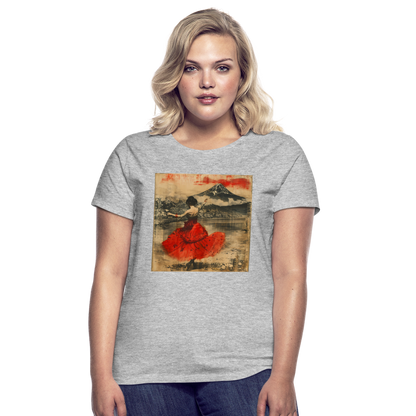 Flamenco i Solens Land, T-shirt dam - gråmelerad