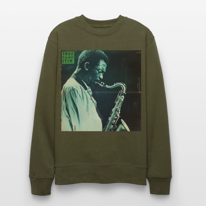 Gåtfull figur i jazzens underground, Ekologisk sweatshirt CHANGER unisex från Stanley/Stella - kaki